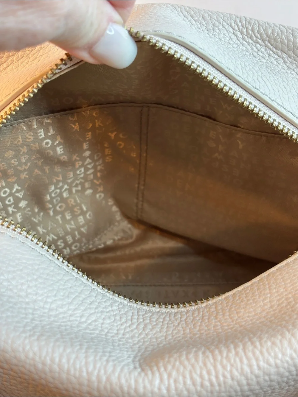 Kate Spade Grant Park Hadley Cream Pebbled Leather Satchel